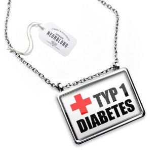 Necklace "Medical Alert, Type 1 diabetes"   Pendant with Chain   NEONBLOND NEONBLOND Necklace Jewelry