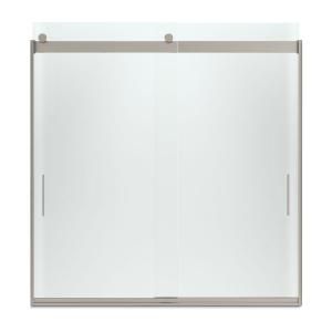 KOHLER Levity 59 5/8 in. W x 62 in. H Frameless Bypass Tub/Shower Door with Handle in Nickel 706000 D3 MX