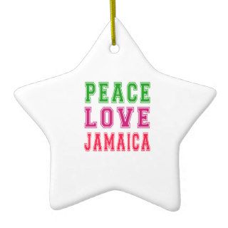 Peace Love Jamaica Christmas Tree Ornament