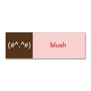 Flirt card pink brown blush emoticon text message business card