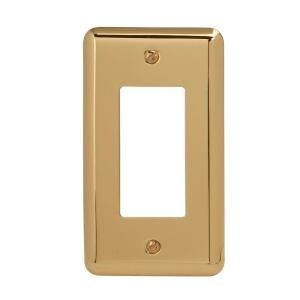 Amerelle Steel 1 Decorator Wall Plate   Bright Brass 155R