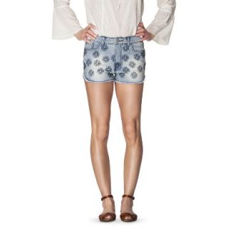 Mossimo Supply Co. Juniors High Rise 2 Denim Short   Daisy Embroidered 17