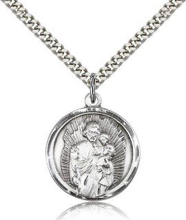 Saint Joseph Pendants   Sterling Silver St. Joseph Pendant Including 24 Inch Necklace Jewelry