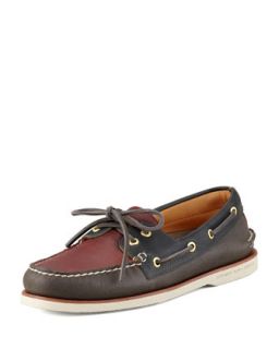 Gold Cup Two Tone Slip On Boat Shoe, Gray/Burgundy   Sperry Top Sider