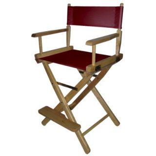 Directors Chair Counter Height Directors Chair   Natural Frame, Beige Canvas