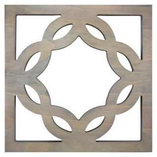 Wood Tile Geometric Wall Sculpture   Grey Wash