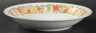 Royal M Mita Sheridan Rim Soup Bowl, Fine China Dinnerware   Orange & Yellow