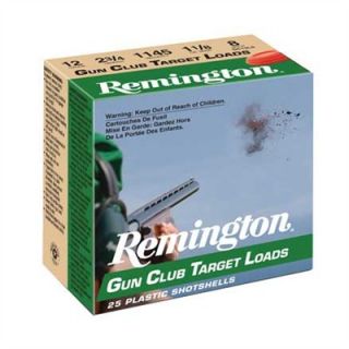 Remington Gun Club Target Shotgun Ammunition   Rem Shotshell 20081 12ga 1oz 8 Gun Club 25/Bx