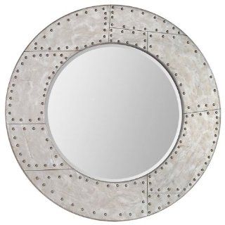 Amalea Circular Industrial Style Mirror 36"x36"x1"   Wall Mounted Mirrors