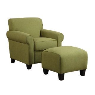 Handy Living WTK1 CU LIN62 Winnetka Chair and Ottoman, Apple Green   Armchairs