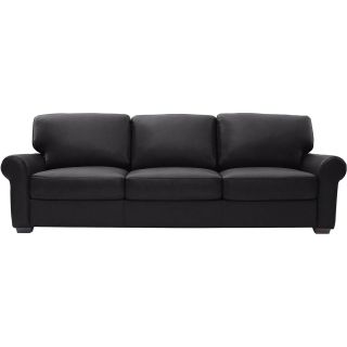 Leather Possibilities Roll Arm 84 Sofa, Black