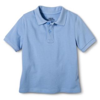 Cherokee Toddler School Uniform Short Sleeve Pique Polo   Soft Blue 4T