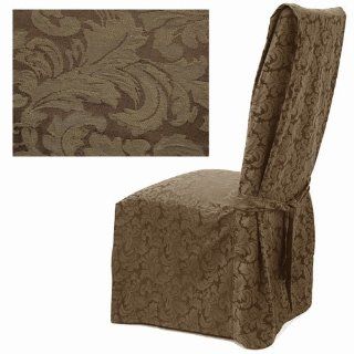 Damask Chocolate Dining Chair Covers Set of Four 578   Dining Chair Slipcovers