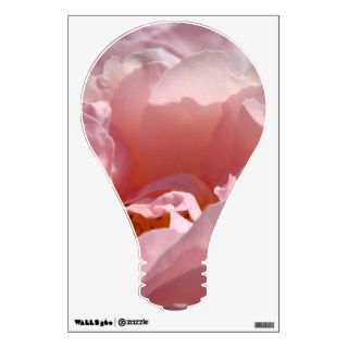 Light Bulb Shape Wall Decal Pink Rose Flower