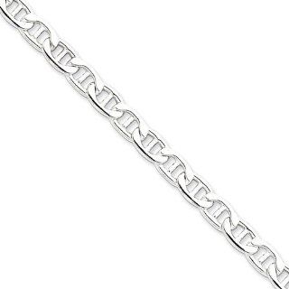 Sterling Silver 18in 7mm Hollow Anchor Necklace Chain. Metal Wt  17.25g Jewelry