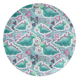 Cute Baby Dinosaurs Pattern Party Plates