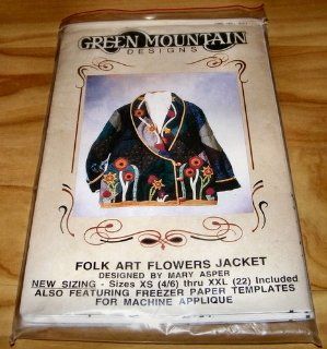 GREEN MOUNTAIN DESIGNS FOLK ART FLOWERS JACKET PATTER TEMPLATE (GMD No. 601, Mary B. Asper, ) Mary B. Asper Books
