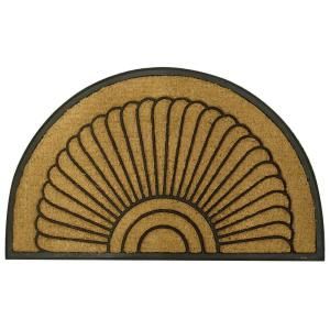 Entryways Shell Half Round 24 in. x 40 in. Recycled Rubber and Coir Door Mat 157BR L