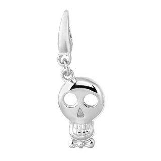 Sterling Silver BOY SKULL Charm Clasp Style Charms Jewelry
