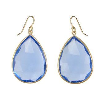 Blue Quartz Earrings   Gemstones Earrings   Gold Earrings   Semiprecious Stone Earrings   Bezel Earrings Pradman Creations Jewelry