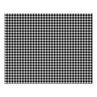 Black and White Houndstooth Pattern Poster