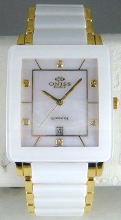 Oniss Men's Caprice II White Ceramic Watch with Gold Trim on603 mg wht at  Men's Watch store.