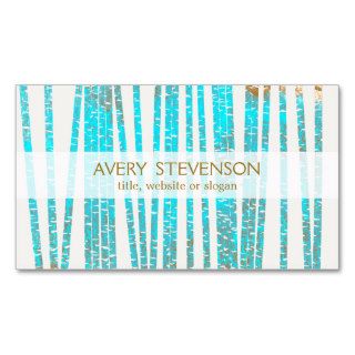 Elegant Turquoise Blue Bamboo Nature Health Spa Business Cards
