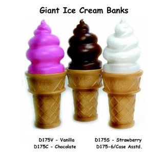 Fantazia D175V 28 H Giant Ice Cream Cone Coin Bank   Vanilla Toys & Games