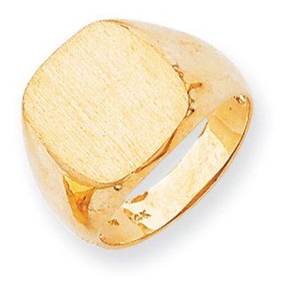 14k Yellow Gold Men's Signet Ring. Gold Weight  6.36g. 15.5mm x 14mm face Jewelry