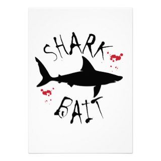Shark Bait Great White Shark Silhouette Invitation