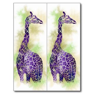 Watercolor Giraffe book markers Post Card
