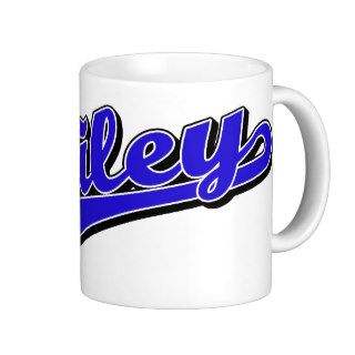 Bailey script logo in blue coffee mug