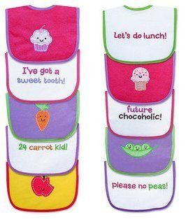 Knit Terry 10 pack Bibs with Peva, Girl Health & Personal Care