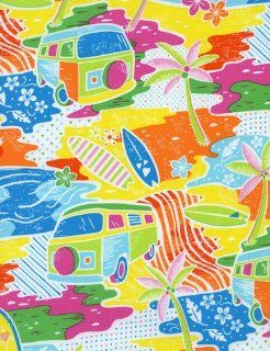 By HALF YARD Timeless Treasures SURFS UP Multi C1151 Quilting Cotton Sewing Fabric