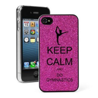 Hot Pink Apple iPhone 4 4S 4G Glitter Bling Hard Case Cover G163 Keep Calm and Do Gymnastics Cell Phones & Accessories