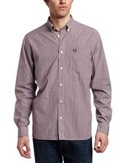 Fred Perry Mens Gingham Shirt, Purple, XX Large at  Mens Clothing store Button Down Shirts