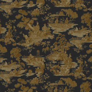 54" Wide Fabric "Canton Garden, Color Onyx" Waverly Toile Fabric By the Yard  Other Products  