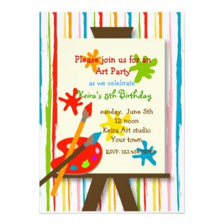 Art Crafts Painting Birthday Party Invitations