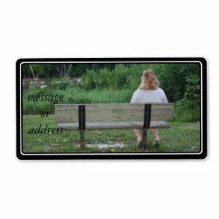 She is Alone on a Park Bench Custom Shipping Labels