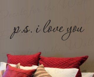 PS I Love You   Love Bedroom Family Wedding Marriage   Decorative Vinyl Sticker Art Letters, Wall Decal Quote Design, Lettering Decor, Saying Decoration   Home Decor Product