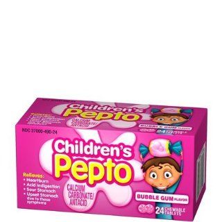 Children's Pepto Calcium Carbonate/Antacid, Chewable Tablets, Bubble Gum Flavor, 24 ct. Health & Personal Care