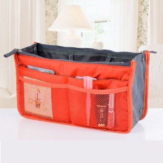 FuSion Purse Insert / Organizer/ HandBag Make Up Cosmetic Travel Multipurpose Bag in Bag (ORANGE RED)  Makeup Travel Cases And Holders  Beauty