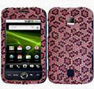 Pink Leopard Bling Gem Jeweled Crystal Cover Case for Huawei Ascend M860 Cell Phones & Accessories
