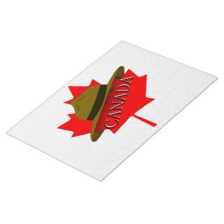 Canadian Mountie Hat on Red Maple Leaf Jigsaw Puzzles