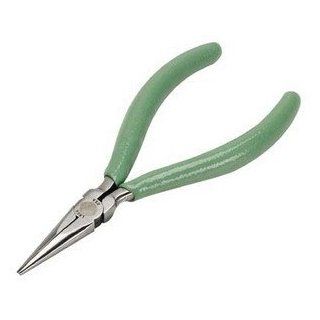 Xcelite LN54BK Diagonal Thin Long Nose Plier with Green Cushion Grip Handle, Serrated Jaw, 5" Length, 1 3/16" Jaw Length