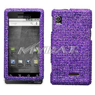Hard Diamond Phone Cover Case Purple For Motorola Droid A855 Cell Phones & Accessories