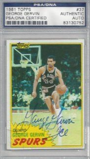 George Gervin Autographed 1981 Topps Card PSA/DNA Slabbed Sports Collectibles