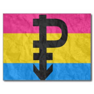 PANSEXUAL PRIDE FLAG STRIPES DESIGN POSTCARD