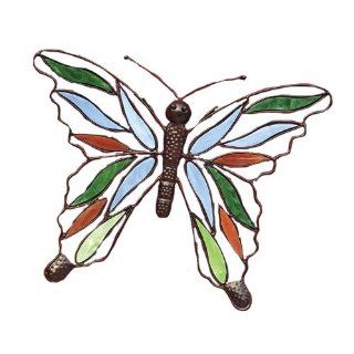 Ancient Graffiti Tear Drop Stained Glass Butterfly Wall Mount  Patio, Lawn & Garden