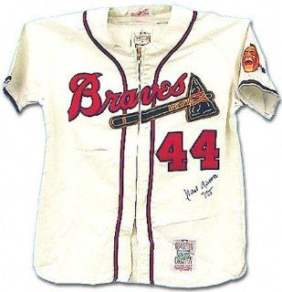 Hank Aaron Atlanta Braves Autographed 1974 Home Jersey  Sports Fan Jerseys  Sports & Outdoors